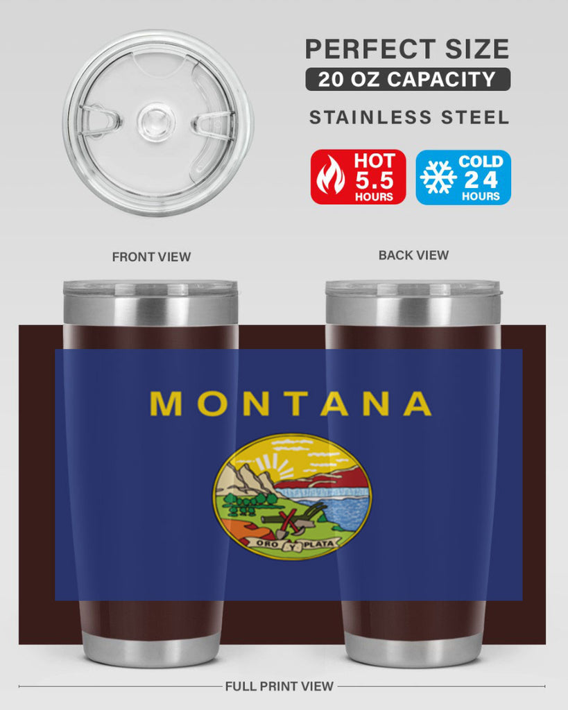 Montana 26#- Us Flags- Tumbler