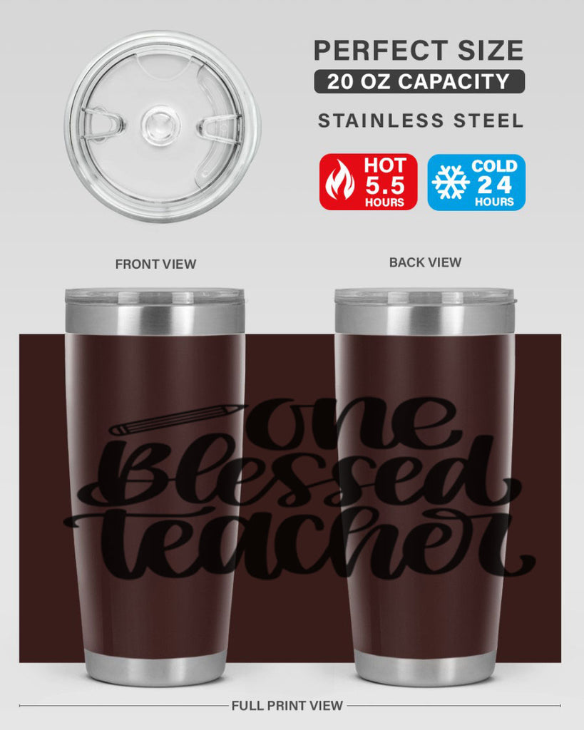 One Blessed Teacher Style 62#- teacher- tumbler