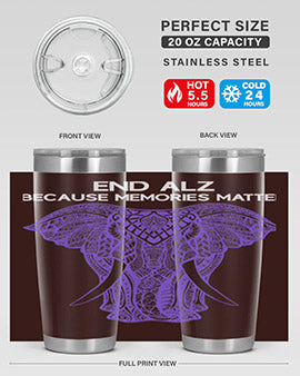 Purple Elephant Alzheimer Awareness 211#- alzheimers- Tumbler