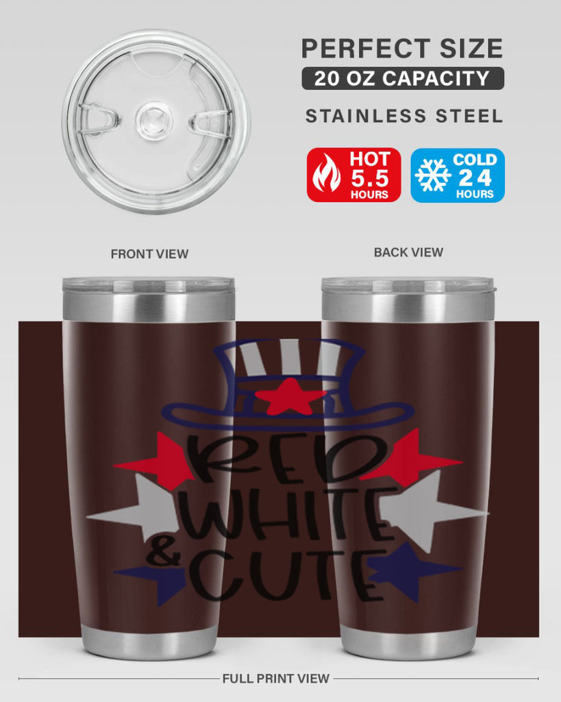 Red White Cute Style 169#- Fourt Of July- Tumbler