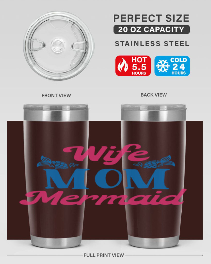 Wife Mom Mermaid 670#- mermaid- Tumbler