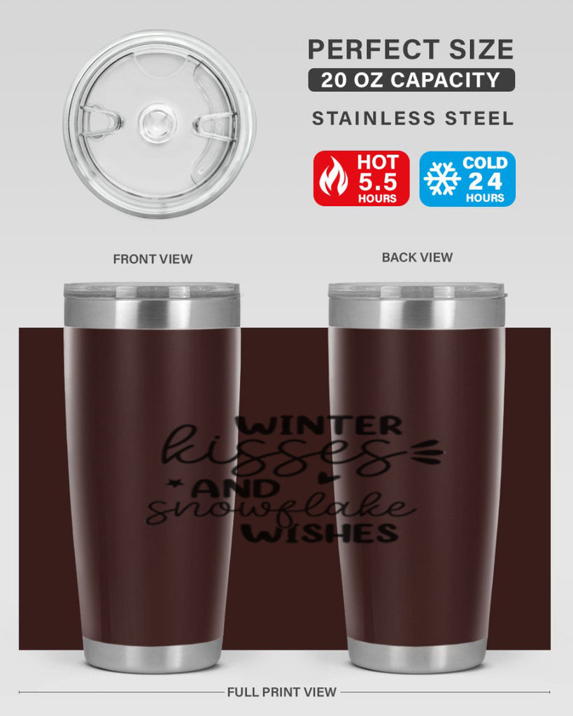 Winter Kisses And Snowflake Wishes 516#- winter- Tumbler