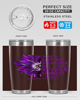 You may not remember but I will never forget alzheimer 223#- alzheimers- Tumbler