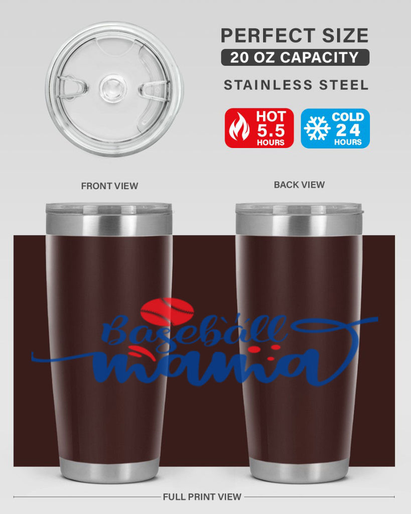 baseball mama 2208#- baseball- Tumbler