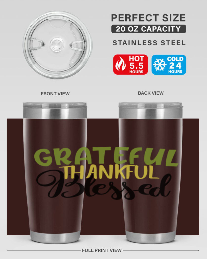 grateful thankful blessed 57#- thanksgiving- Tumbler