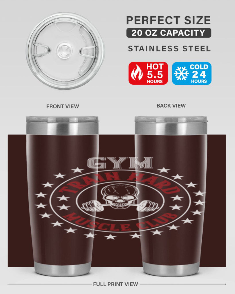 gym train hard mucle club 95#- gym- Tumbler