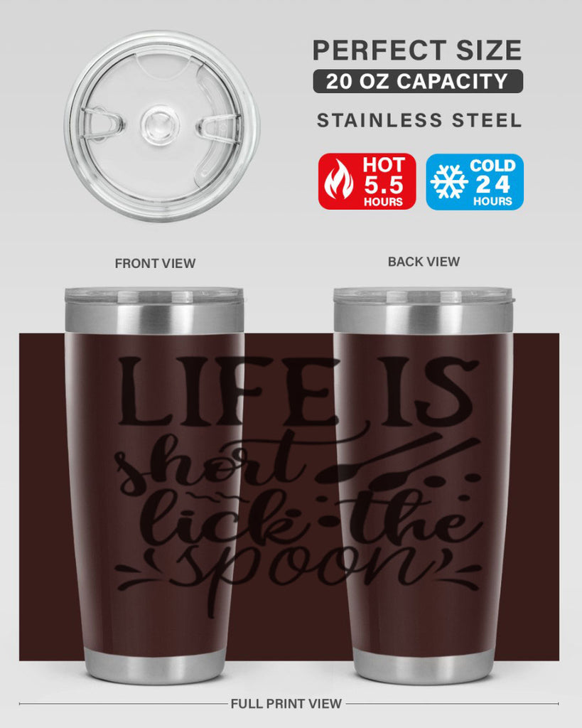 life is short lick the spoon 23#- kitchen- Tumbler