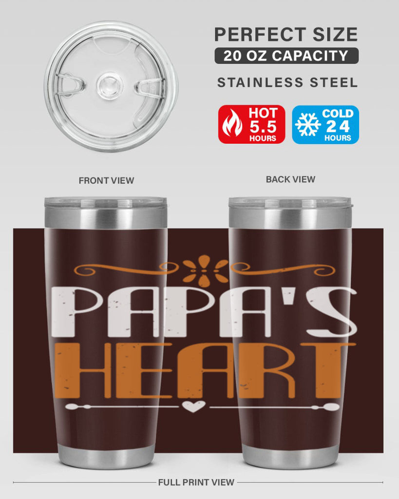 papas heart 13#- grandpa - papa- Tumbler