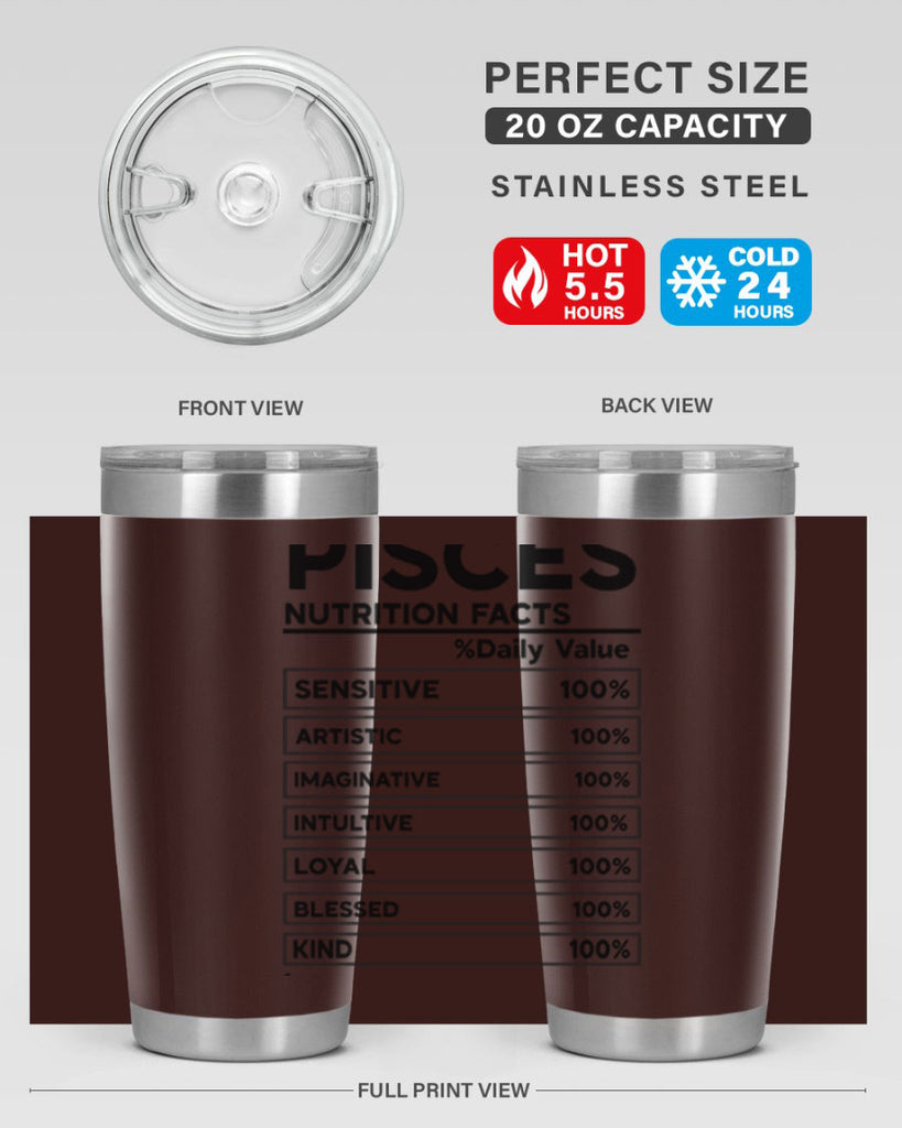 pisces Nutrition Facts 367#- zodiac- Tumbler