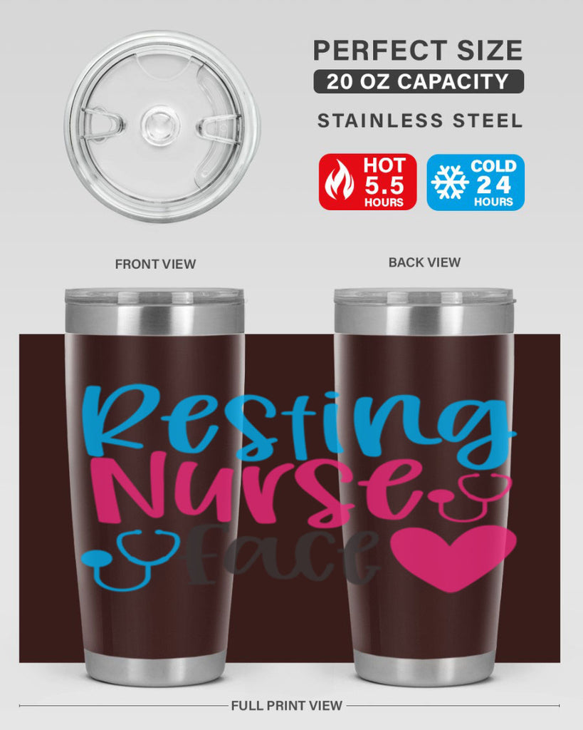 resting nurse face Style 355#- nurse- tumbler