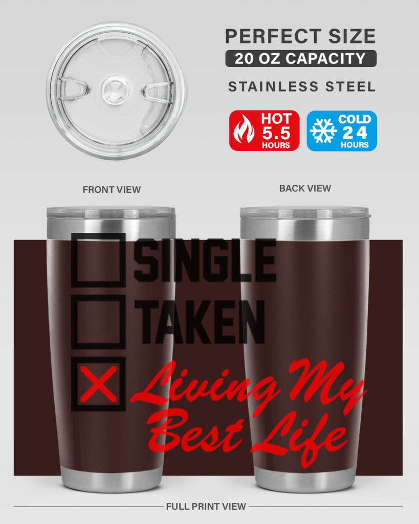 single taken living my best life 34#- black words phrases- Cotton Tank