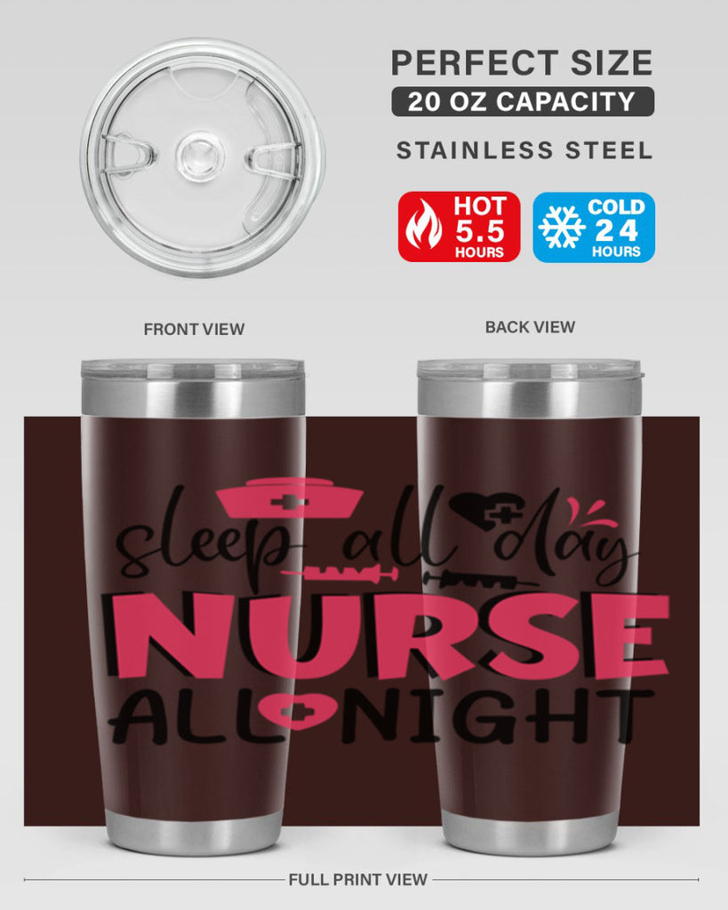sleep all day nurse all night Style Style 35#- nurse- tumbler