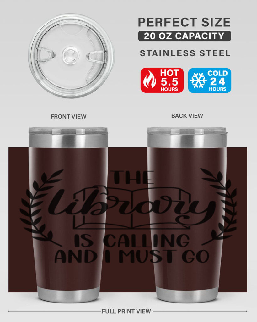 the library is calling and i must go 25#- reading- Tumbler