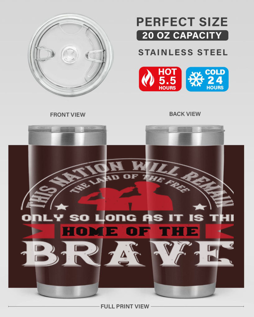 this nation will remain the land of the free only so long as it is the home of the brave 18#- Veterns Day- Tumbler