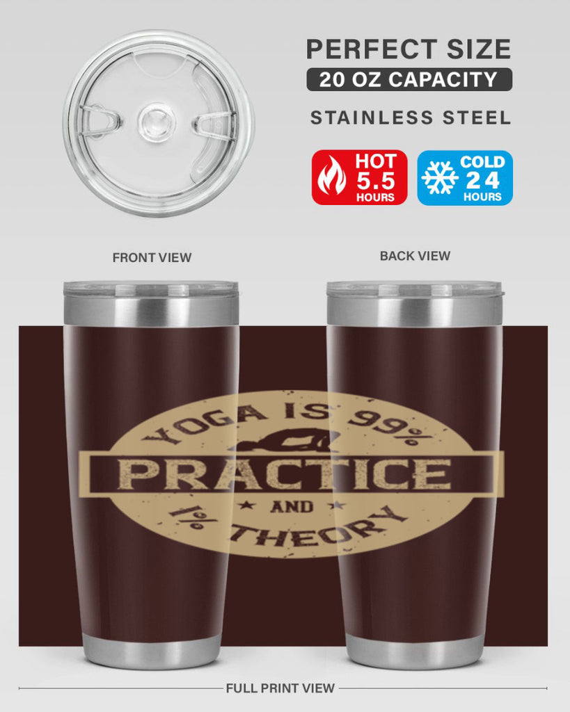 yoga is practice and theory 28#- yoga- Tumbler