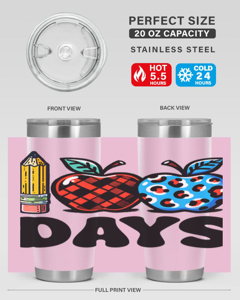 100th day of school Apple 38#- 100 days of school- Tumbler