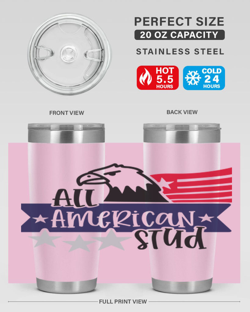 All American Stud Style 142#- Fourt Of July- Tumbler