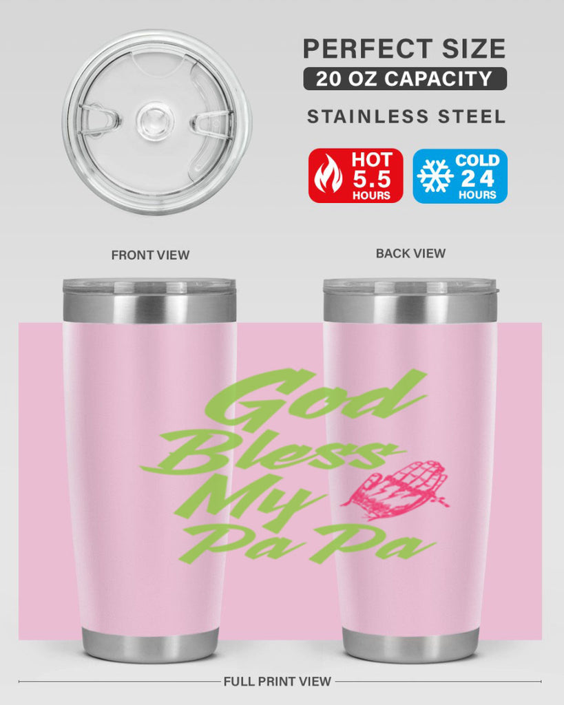 God Bless Papa 107#- grandpa - papa- Tumbler