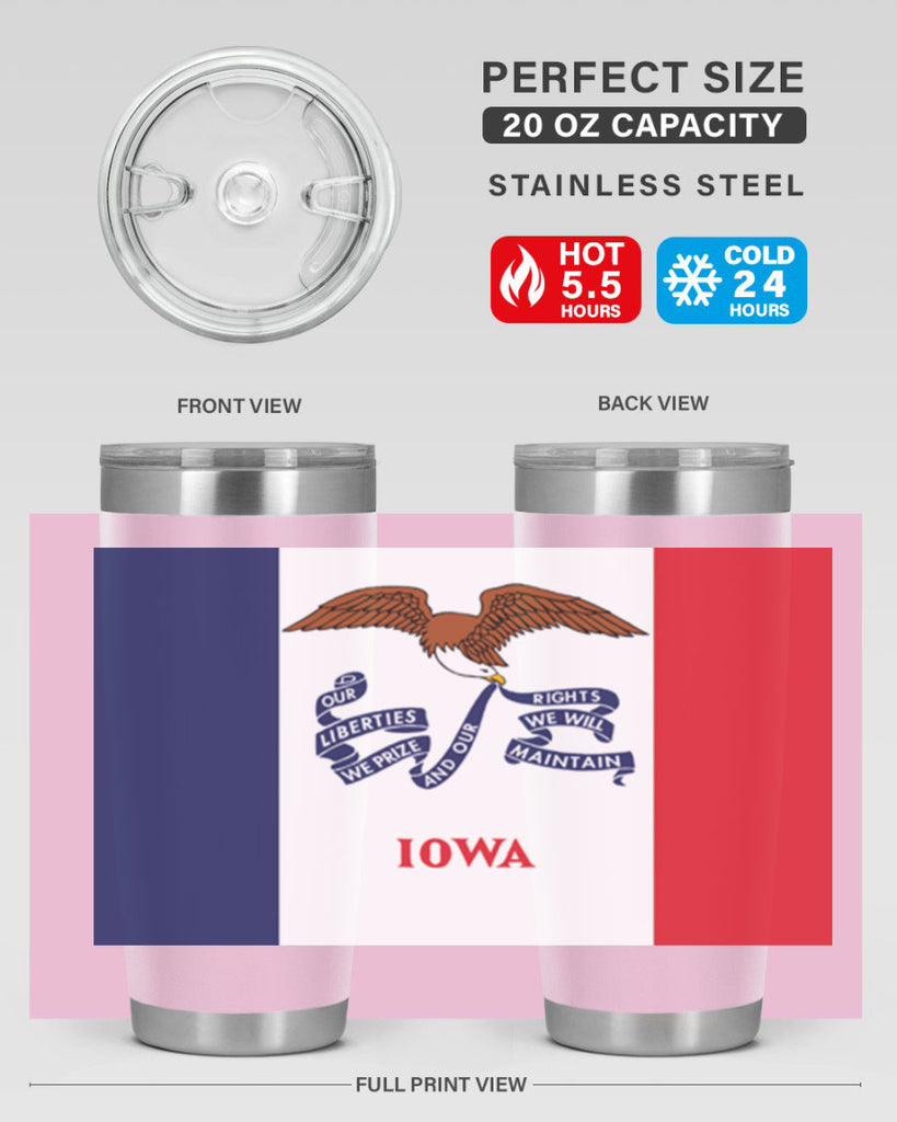 Iowa 37#- Us Flags- Tumbler