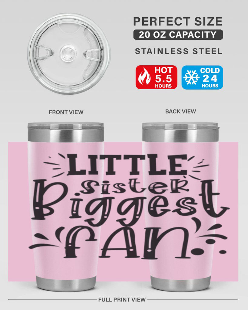 Little Sister Biggest Fan 2055#- baseball- Tumbler