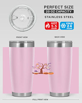 Owl With Pumpkin Halloween Tree A TurtleRabbit 16#- owl- Tumblers