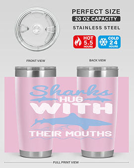 Sharks hug with their mouths Style 22#- shark  fish- Tumbler