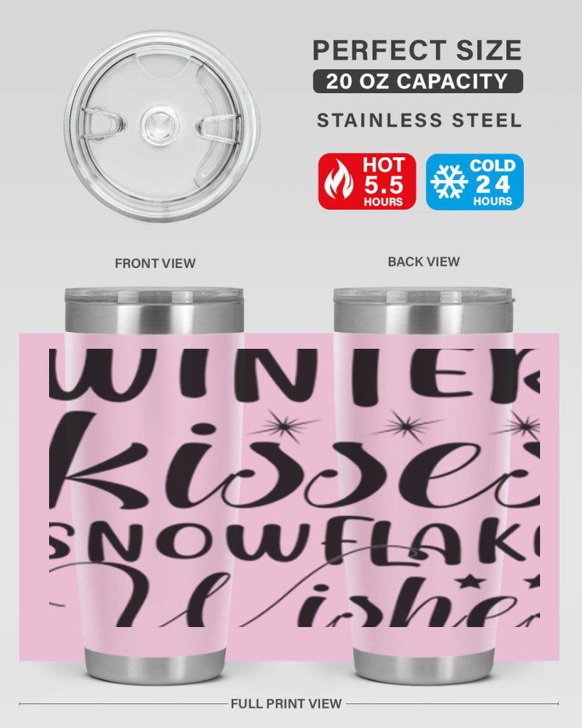 Winter Kisses Snowflake Wishes 561#- winter- Tumbler