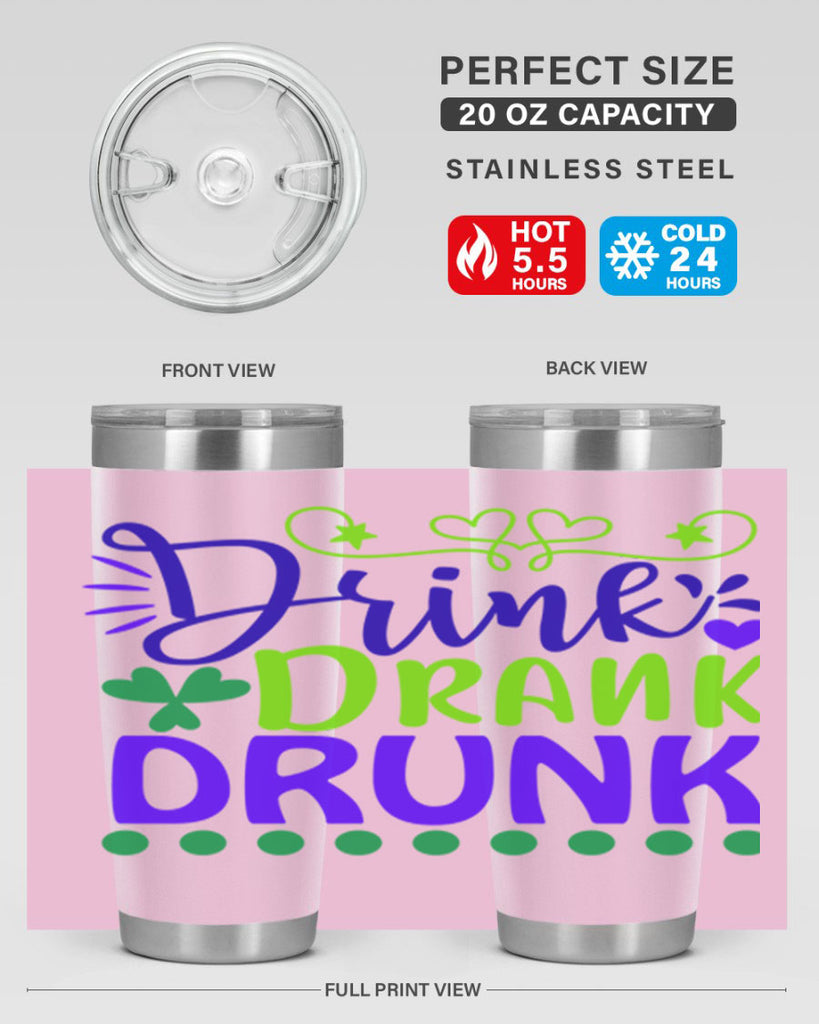 drink drank drunk 22#- mardi gras- Tumbler