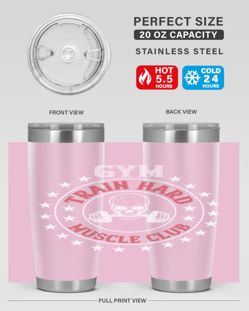 gym train hard mucle club 95#- gym- Tumbler