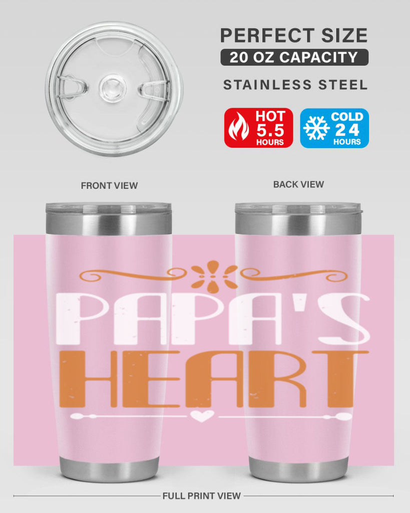 papas heart 13#- grandpa - papa- Tumbler