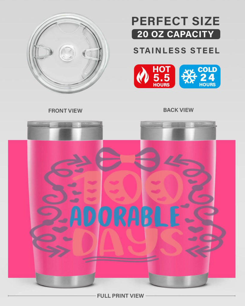 1 100 adorable days 17#- 100 days of school- Tumbler