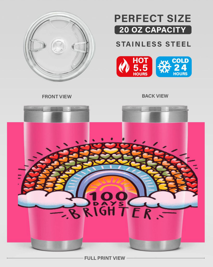 100 Days Brighter PNG 29#- 100 days of school- Tumbler