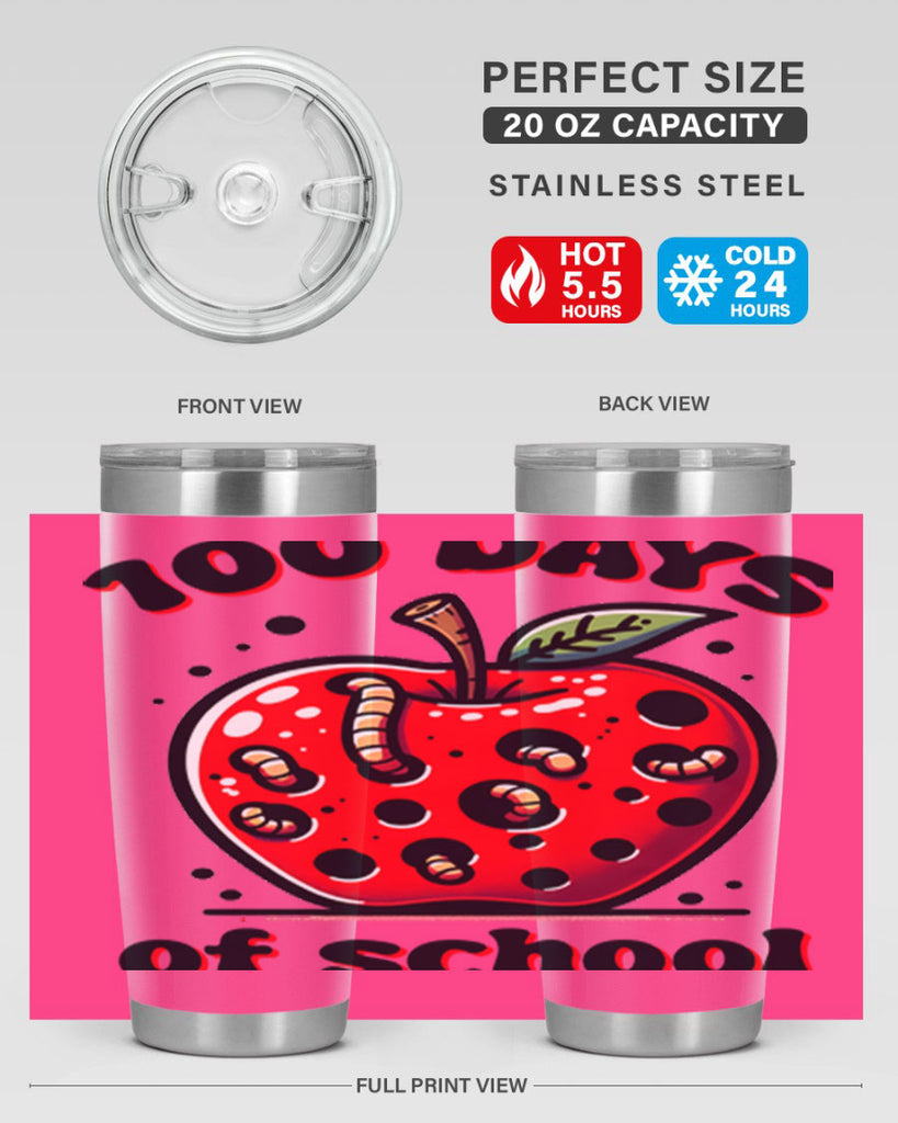 100 Days of School Apple 31#- 100 days of school- Tumbler