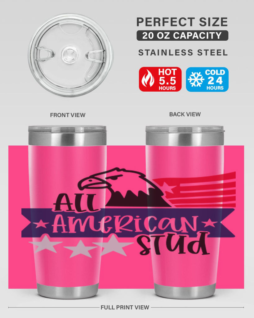 All American Stud Style 142#- Fourt Of July- Tumbler