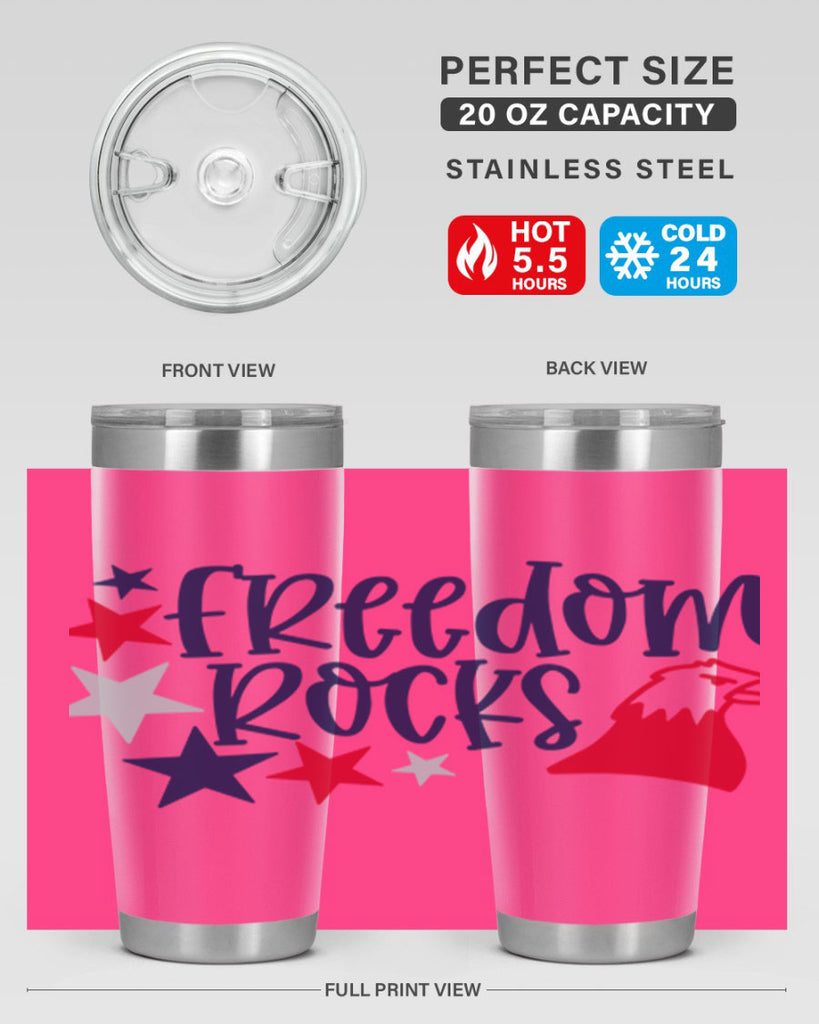 Freedom Rocks Style 148#- Fourt Of July- Tumbler