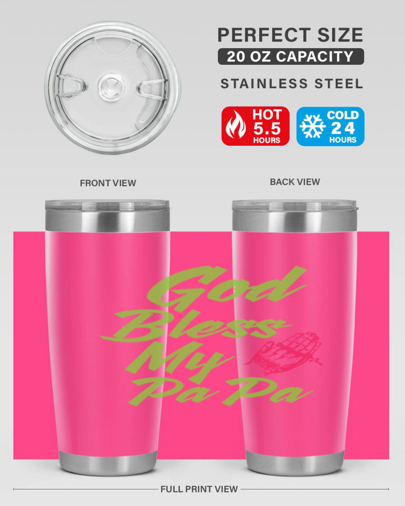 God Bless Papa 107#- grandpa - papa- Tumbler