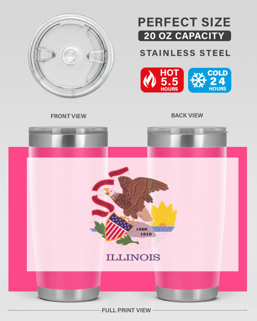 Illinois 39#- Us Flags- Tumbler