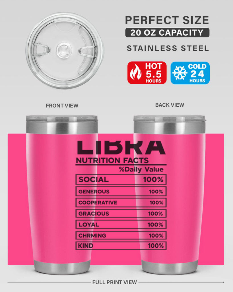 Libra Nutrition Facts 318#- zodiac- Tumbler