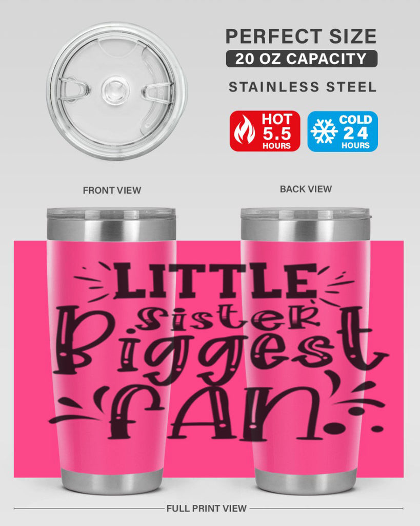 Little Sister Biggest Fan 2055#- baseball- Tumbler