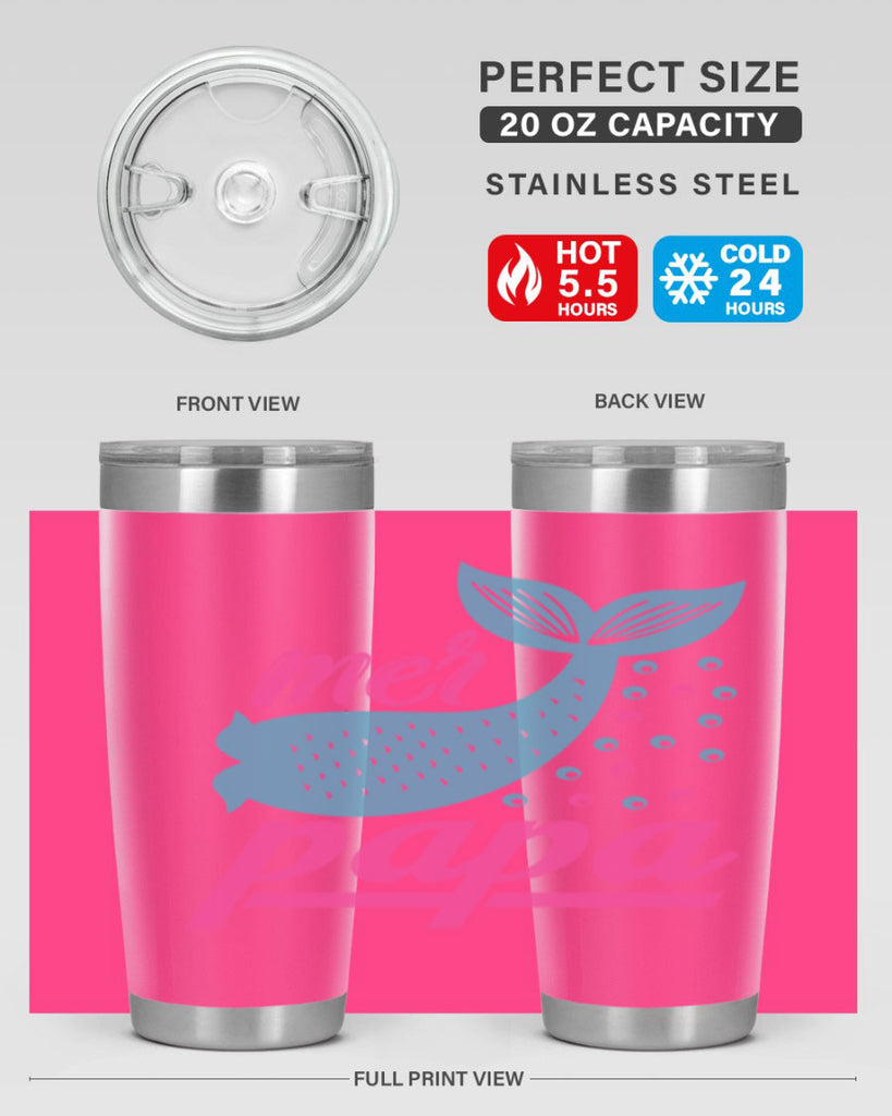 Mer Papa 344#- mermaid- Tumbler