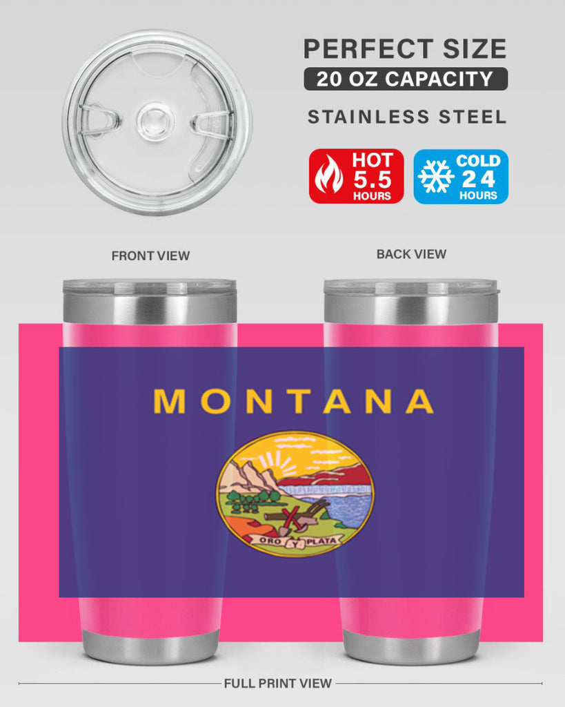Montana 26#- Us Flags- Tumbler