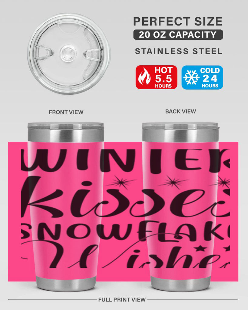 Winter Kisses Snowflake Wishes 561#- winter- Tumbler