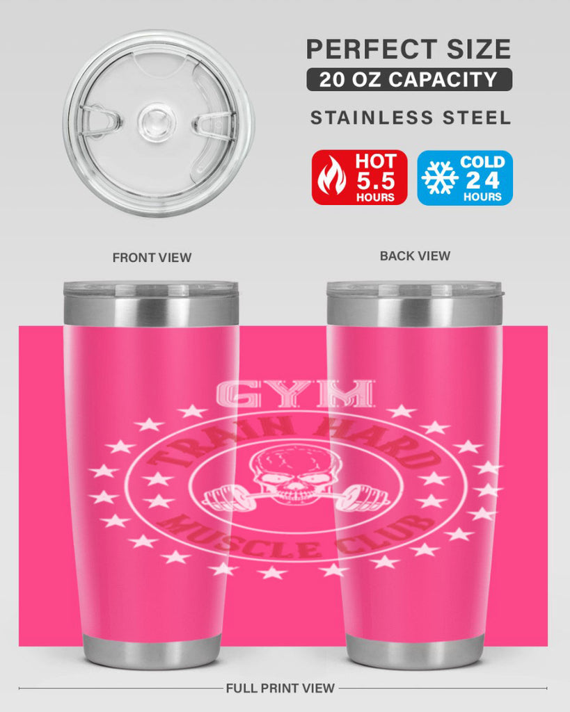 gym train hard mucle club 95#- gym- Tumbler