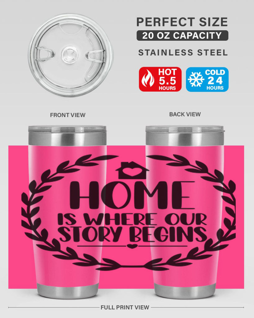 home is where our story begins 13#- home- Tumbler