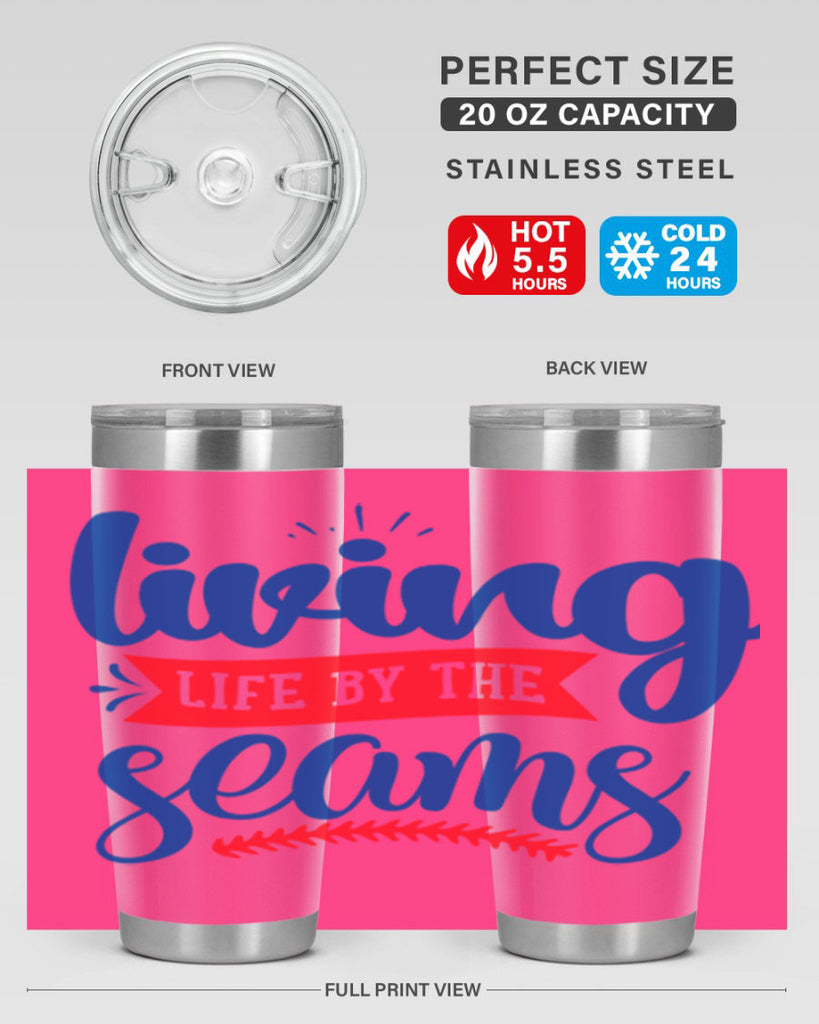 living life by the seams 2054#- baseball- Tumbler