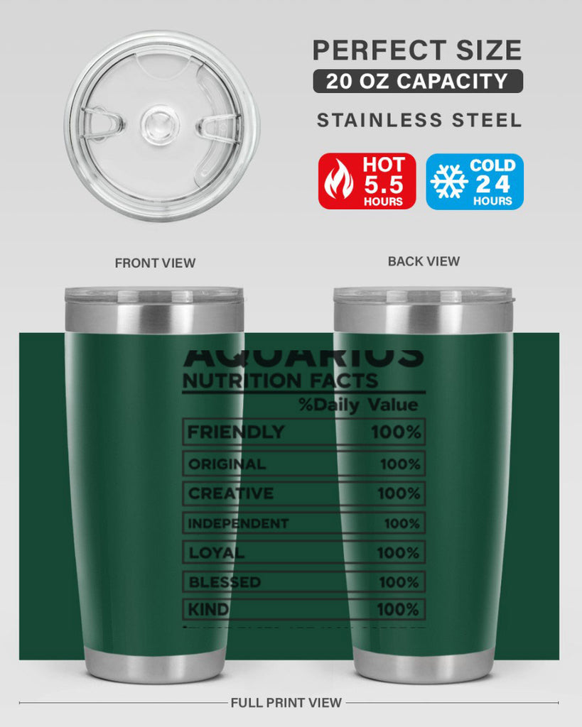 Aquarius Nutrition Facts 67#- zodiac- Tumbler