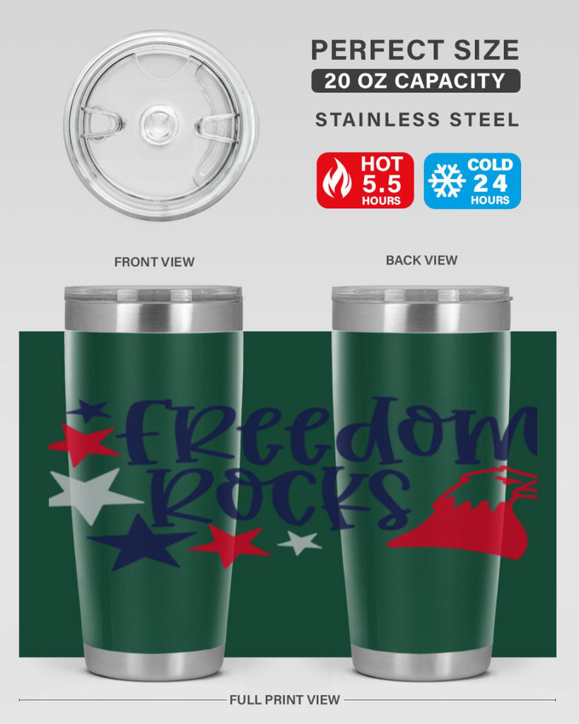 Freedom Rocks Style 148#- Fourt Of July- Tumbler
