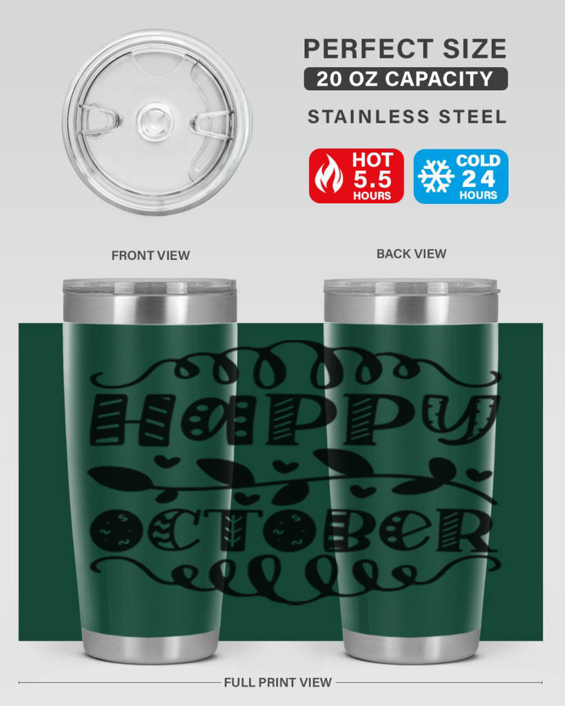 Happy October 239#- fall- Tumbler