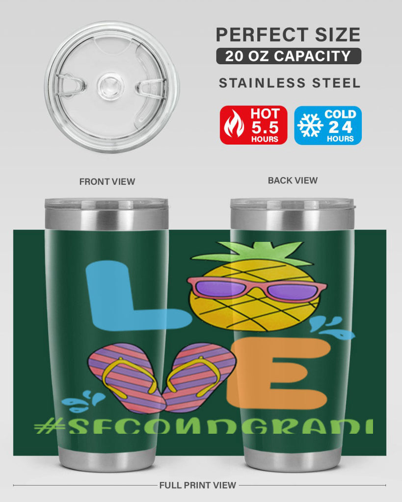 LOVE 2nd Grade Summer Pineapple 17#- second grade- Tumbler