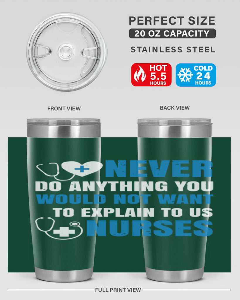 Never do anything you would not want to explain to us nurses Style 297#- nurse- tumbler